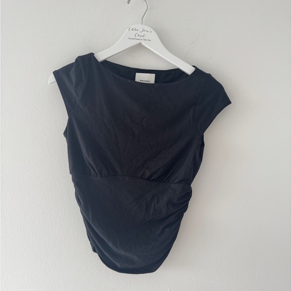 REFORMATION Madelyn Black Knit Top - Picture 2 of 4